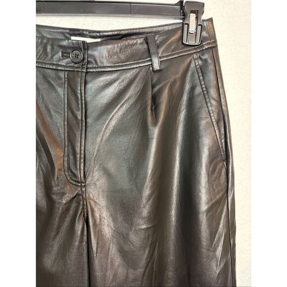 The Reset R Label Slouchy Vegan Leather Trouser Black Size M - Picture 6 of 12